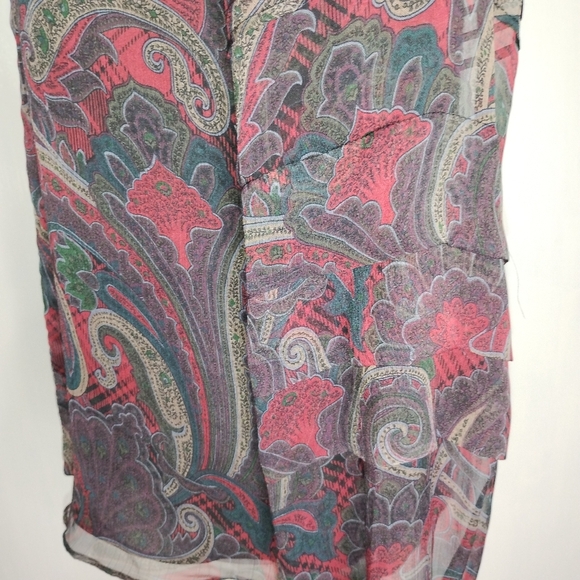 SHEER PAISLEY CHIFFON AMILIYA BLOUSE - Picture 10 of 12